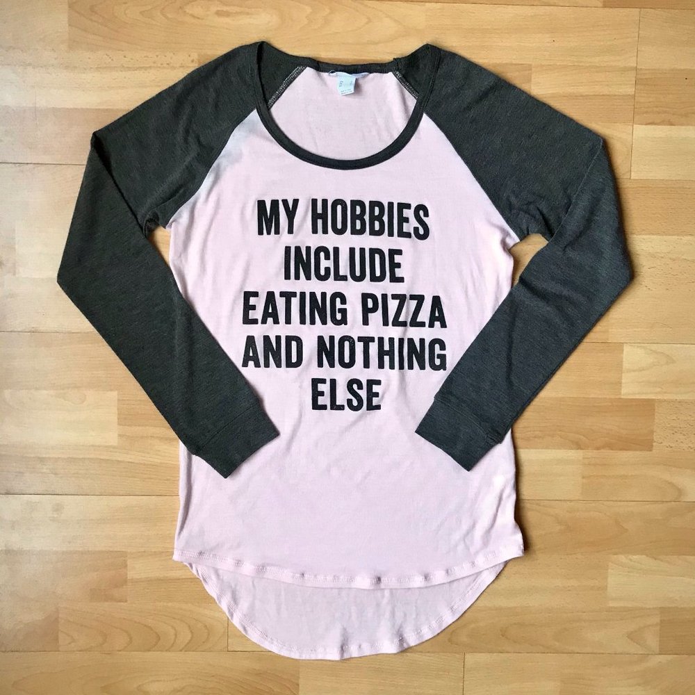 “Pizza & Nothing Else” Baseball Tee - Picture 3 of 3